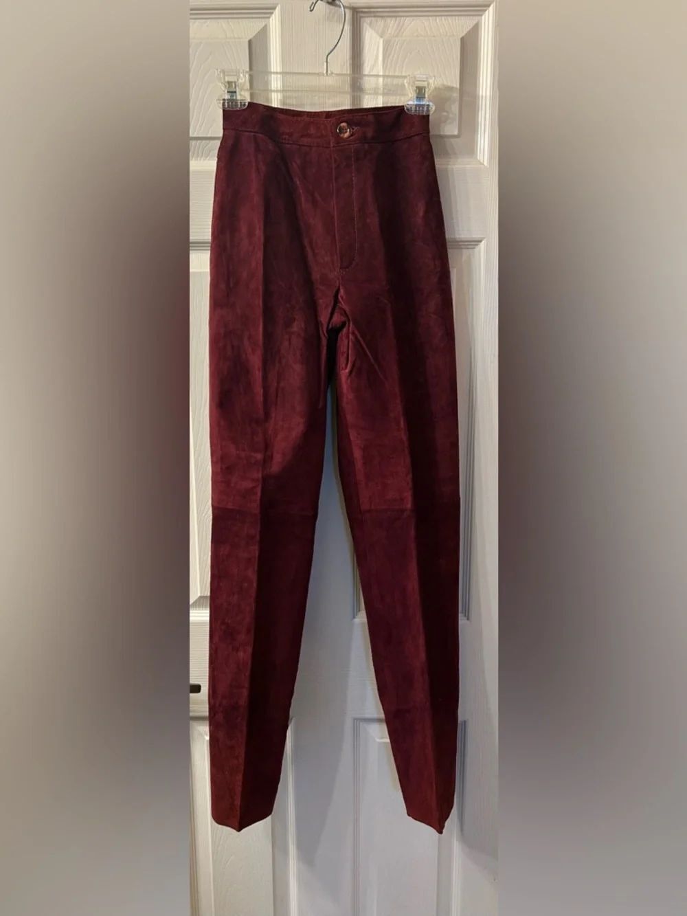 Vintage Gabriel Levy Leather Burgundy High-Waist pants